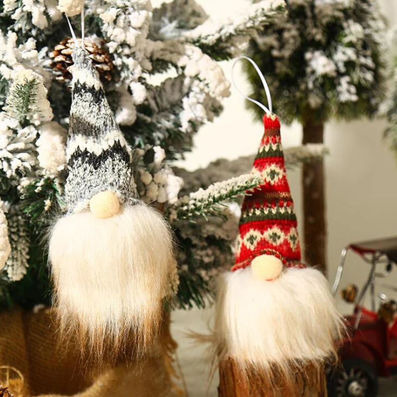 

Рождественские игрушки в виде Санта-Клауса, елки, Рождественский эльф, блестящее украшение для дома