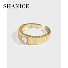 Женское кольцо из серебра 100% пробы с цирконом в полоску