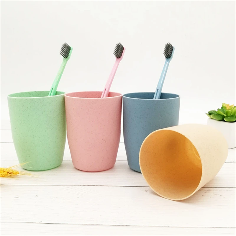 

Wheat Straw Plastic Mouthwash Cup Comfortable Feel Simple Toothbrush Cup Home Travel Healthy Supplies Brush Teeth Washing Cup