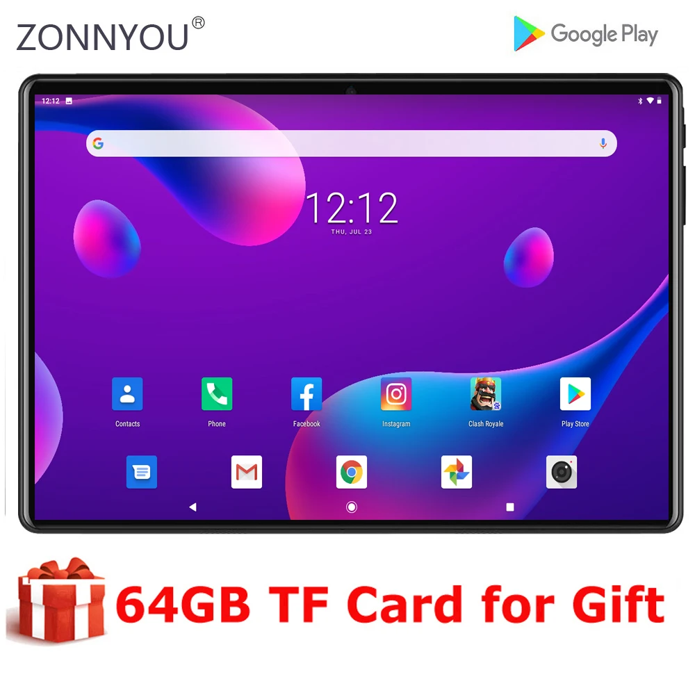 Новейший планшетный ПК 8 ядер 4 Гб Ram 64 Rom 10 дюймов 1280*800 IPS Android 9 0 вызов 4G LTE WIFI Две