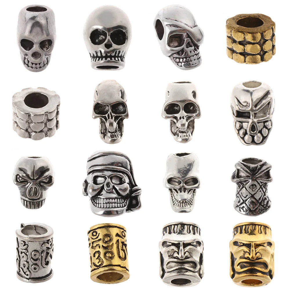 2 шт. spunk латунный нож черепа Бусы Зонт веревка бусины белый медный винтажный