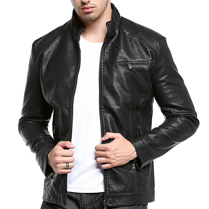 

New Brand Motorcycle Leather Jacket Men Jaqueta De Couro Masculina Men PU Faux Leather Bomber Jacket Male Coats Jackets