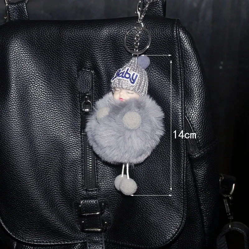 Симпатичная плюшевая кукла для сна брелок с креативным шариком волос автомобиля