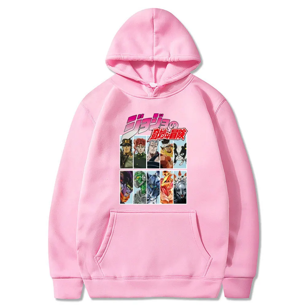 

JOJO Bizarre Adventure Printing Hoodies Men Harajuku Hooded Sweatshirt 2020 Winter Warm Fleece Thick Jojo Jacket Couple Hoodies
