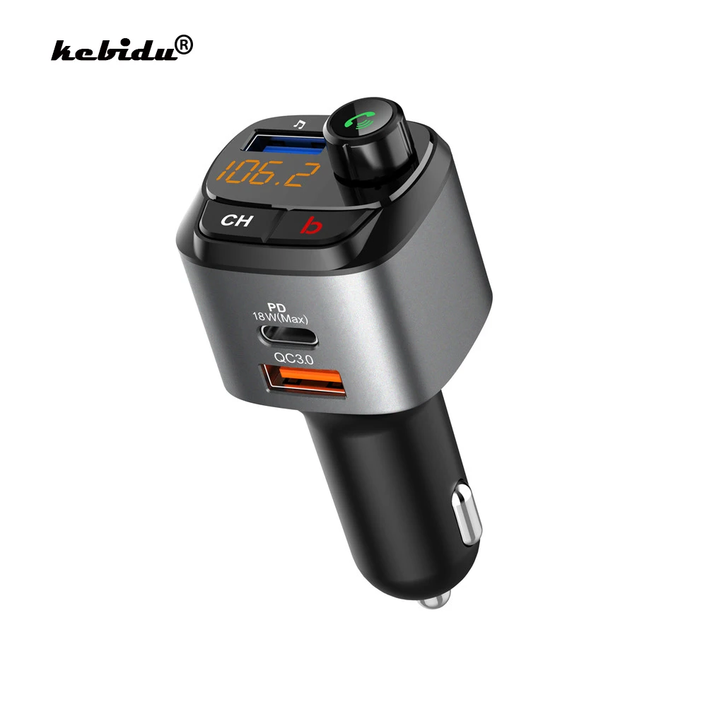 

FM Transmitter for Car Fast Charger QC3.0 PD car usb charger mp3 player Bass Soud Bluetooth 5.0 Handsfree wireless car kit