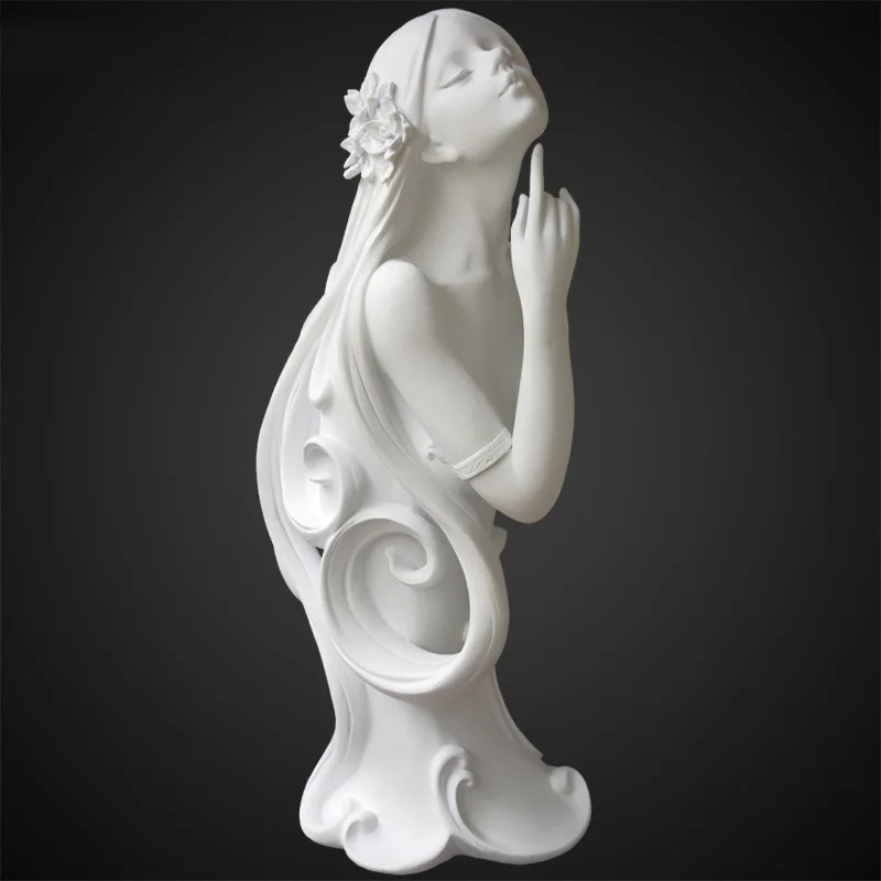 

European Resin Sexy Woman Plaster Figure Decoration Home Portrait Sculpture Ornaments Office Character Statue Furnishing Crafts