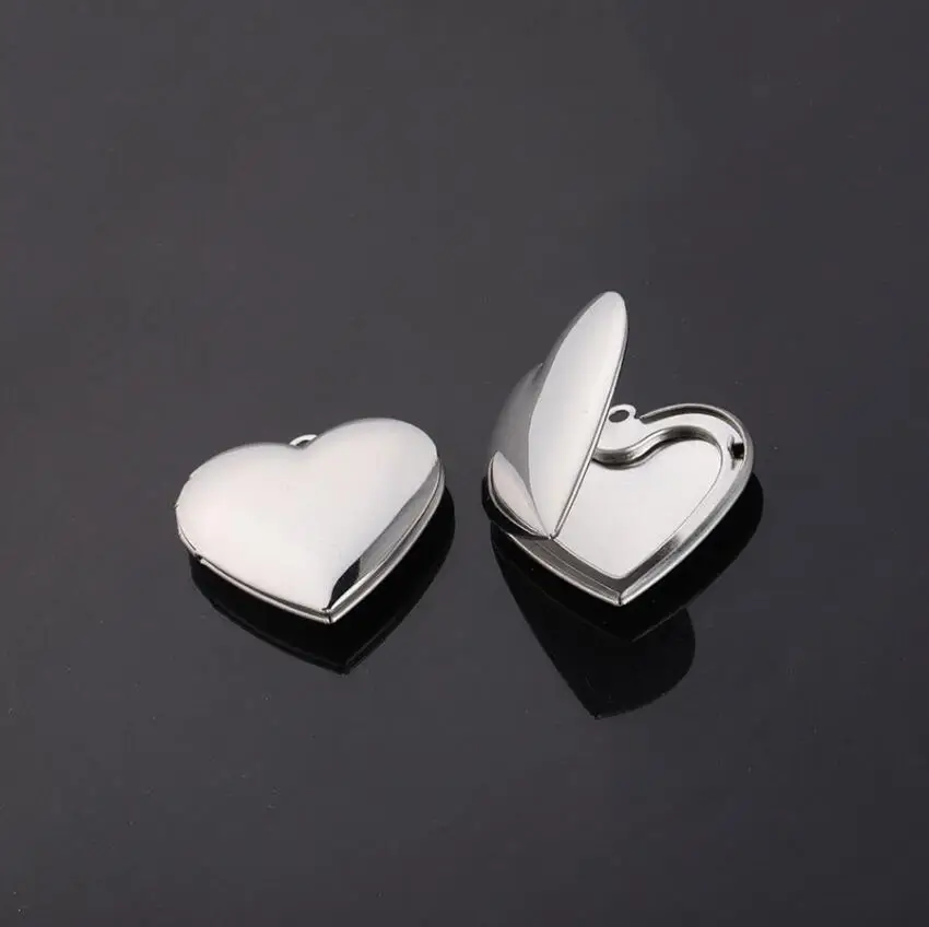 

5 шт./лот медальон в форме сердца, подвеска, зеркальная полировка, нержавеющая сталь, сделай сам, фотография, медальон, Ювелирная фурнитура, п...