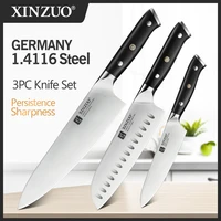 xinzuo 3 pcs chefsantokuutility kitchen knife set germany 1 4116 high carbon stainless steel new super sharp cooking knives