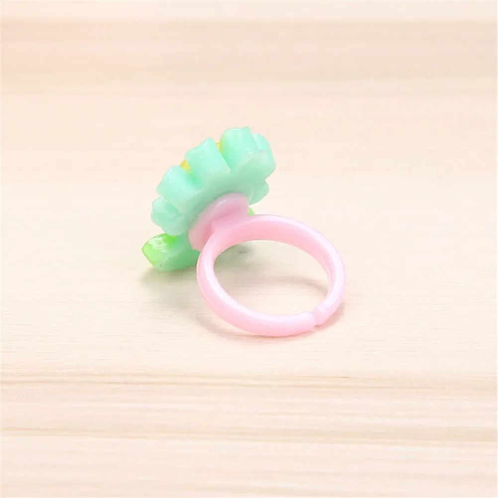 

10Pcs Dia 1.8cm Lovely 3D Ring Cute Cartoon Children/Kids Resin Rings Jewelry Gift Jewelry Mixed Styles