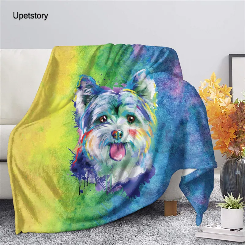 

Плюшевое одеяло с принтом Upetstory Westie Dog, модное одеяло, украшение, покрывало, повседневное флисовое покрывало для взрослых и детей
