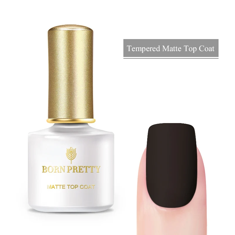 Tempered Matte Top BORN PRETTY 2 бутылки базовое верхнее покрытие набор Гель-лак для ногтей комплект 6 мл не протирать матовый эффект верхнее покрытие замачивание уф Гель-лак для ногтей с коробкой - Цвет: Tempered Matte Top