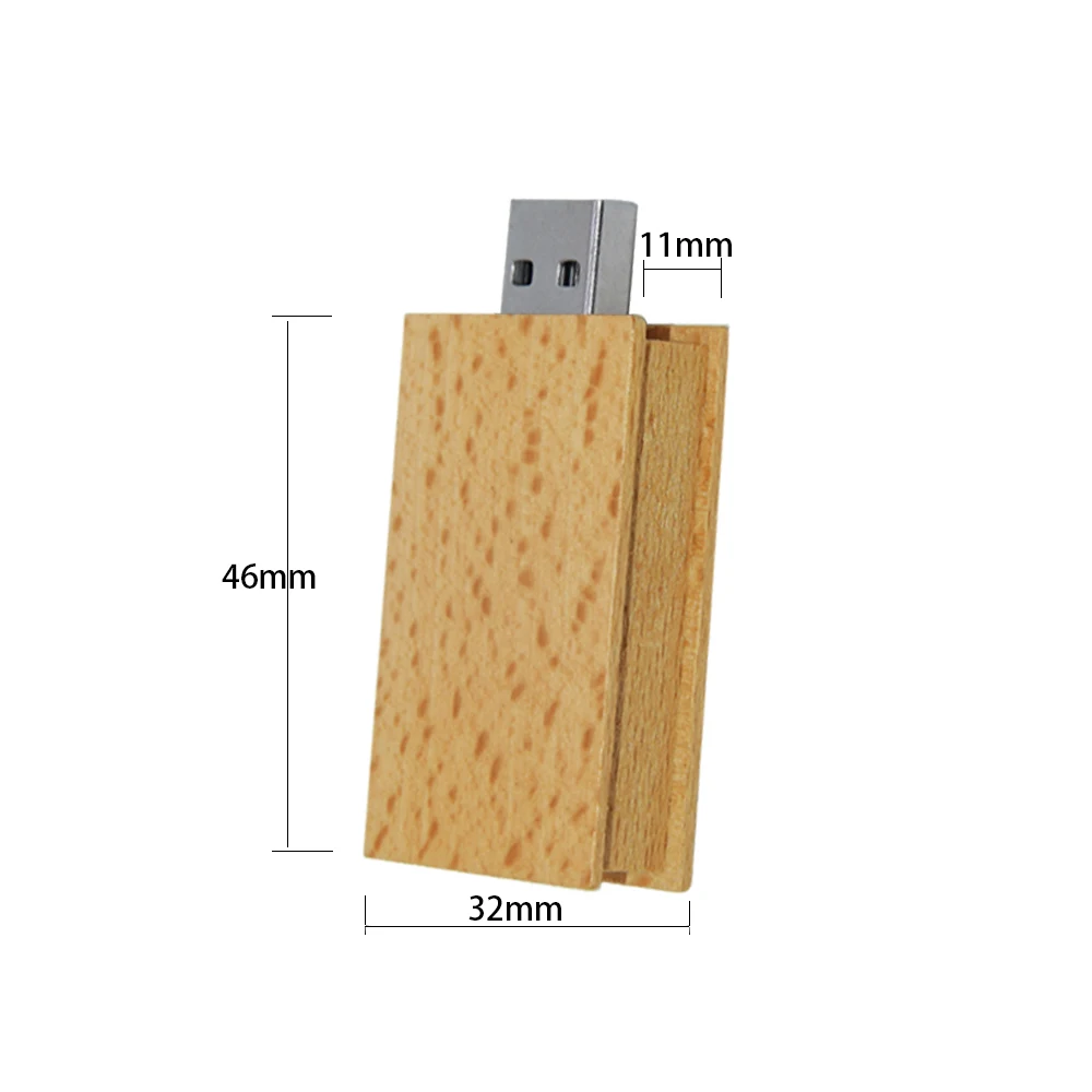 

bulk 10pcs free Customize logo USB Flash Drive Walnut USB pen drive 128GB 64GB 32GB 16GB Pen Drive Memory Stick wedding gift