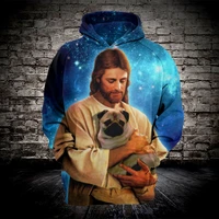 2019 mens sweatshirt customize jesus 3d printing hoodies fashion long sleeve hooded pullovers tops drop shipping