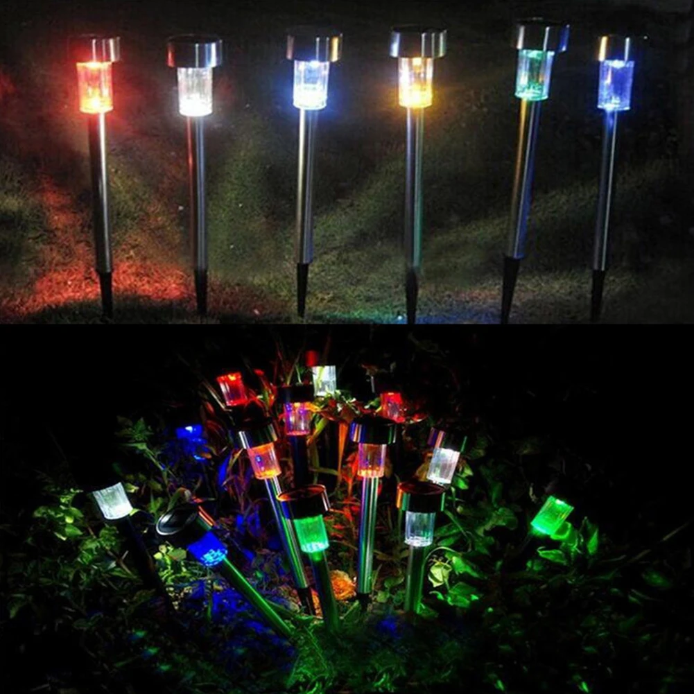 1-10 шт./лот светодиодный светильник для газона из нержавеющей стали на солнечной