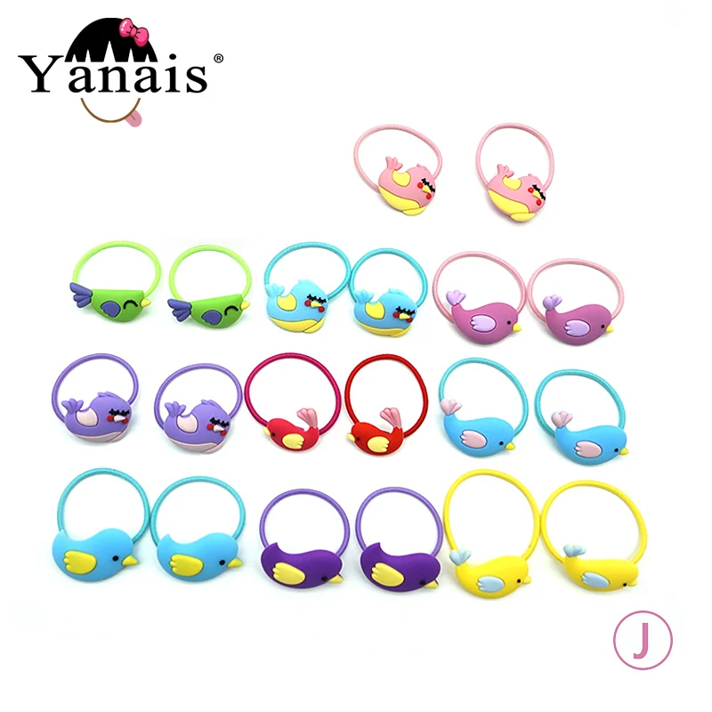 Bird hair bands 20 шт./компл. hello kitty цветок Божья коровка эластичные ленты для волос Детские Девочки резинка бант-галстук с единорогом железная коробка аксессуары для волос - Цвет: Bird hair bands