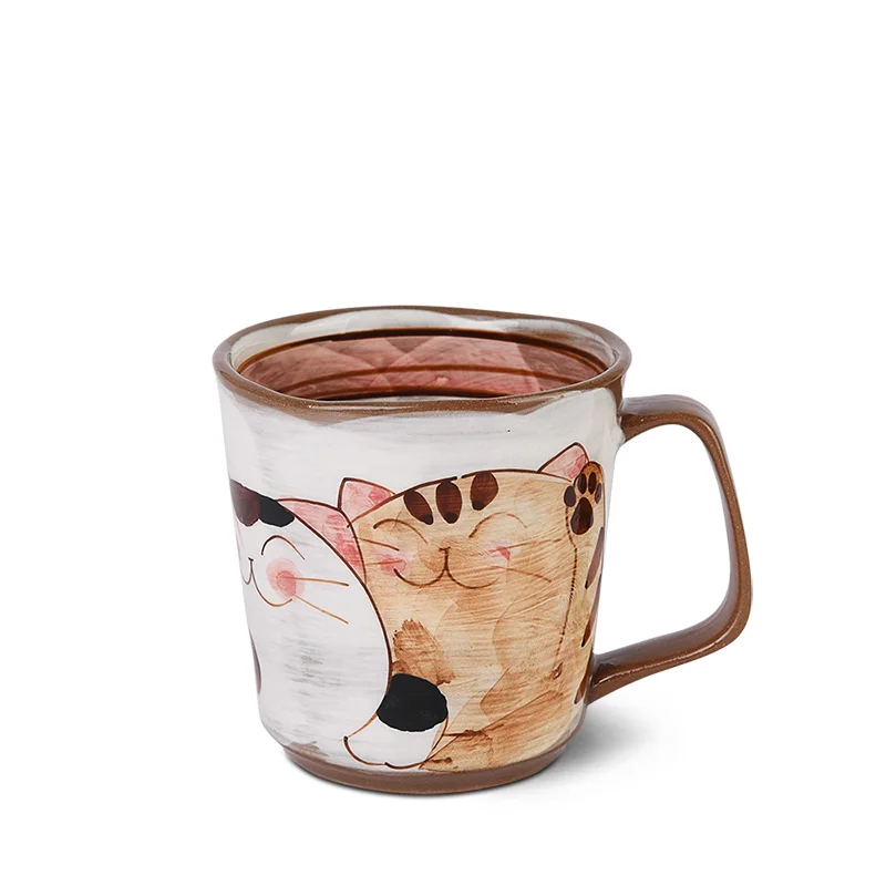 

European Porcelain Mugs Ceramic Cute Creative Individuality Home Small Kids Breakfast Cat Mug Funny Tazas Cappuccino Cup ED50MK