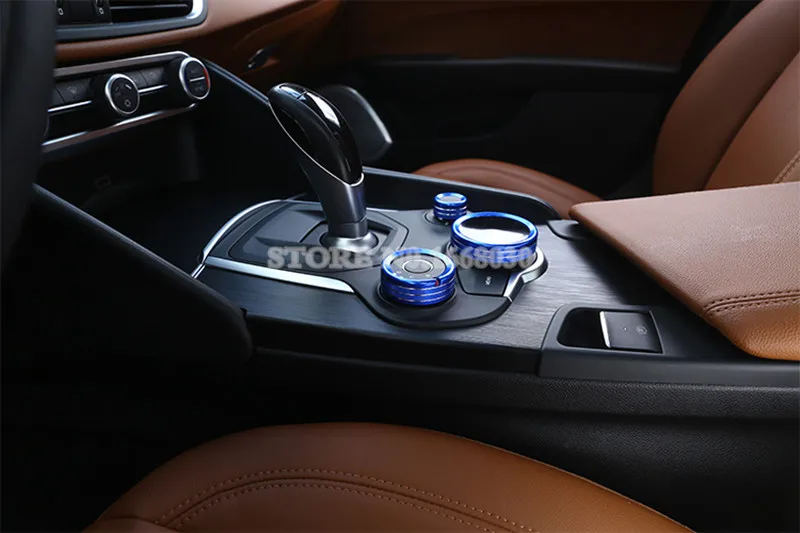 Blue Colour Inner Air Condition Knob Trim Cover 3pcs For Alfa Romeo Stelvio 2017-2021 Car accesories interior decoration | Автомобили и