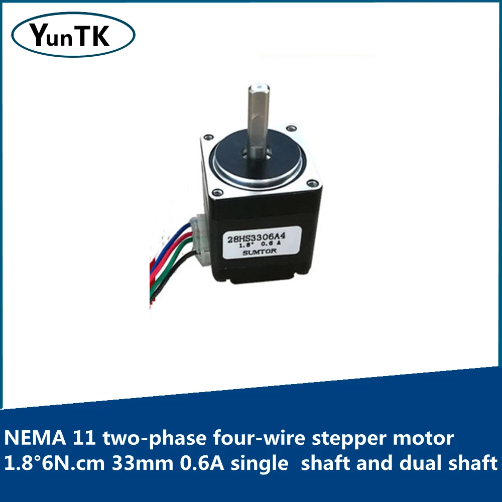 Nema 11 Motor Deslizante Bifásico de Quatro Fios 1.8 Graus Segurando o Torque 6n. cm Body33 mm 0.6a Único Eixo e Duplo Shaftsmall Motor Motor de passo