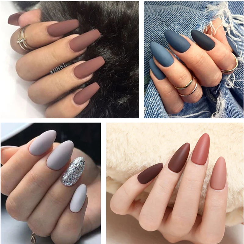 

LILYCUTE 7ML Matte Effect Gel Nail Polish Fall Winter Color Series Hybrid Top Base Coat Soak Off UV Gel Nail Art Design Varnish
