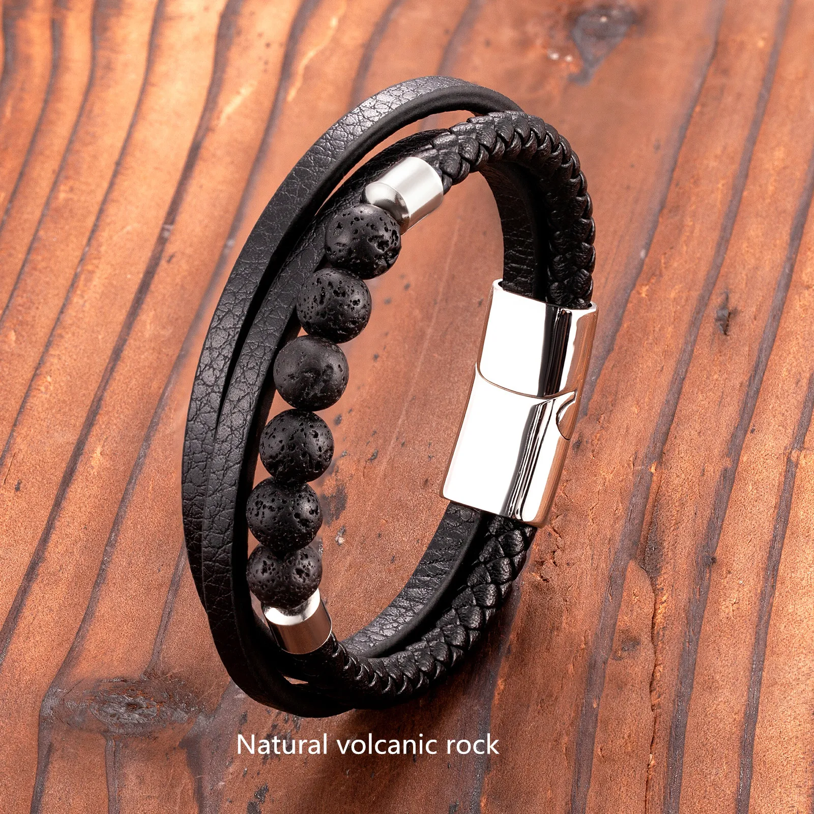 Модный энергетический браслет унисекс 2021 натуральный вулканический камень