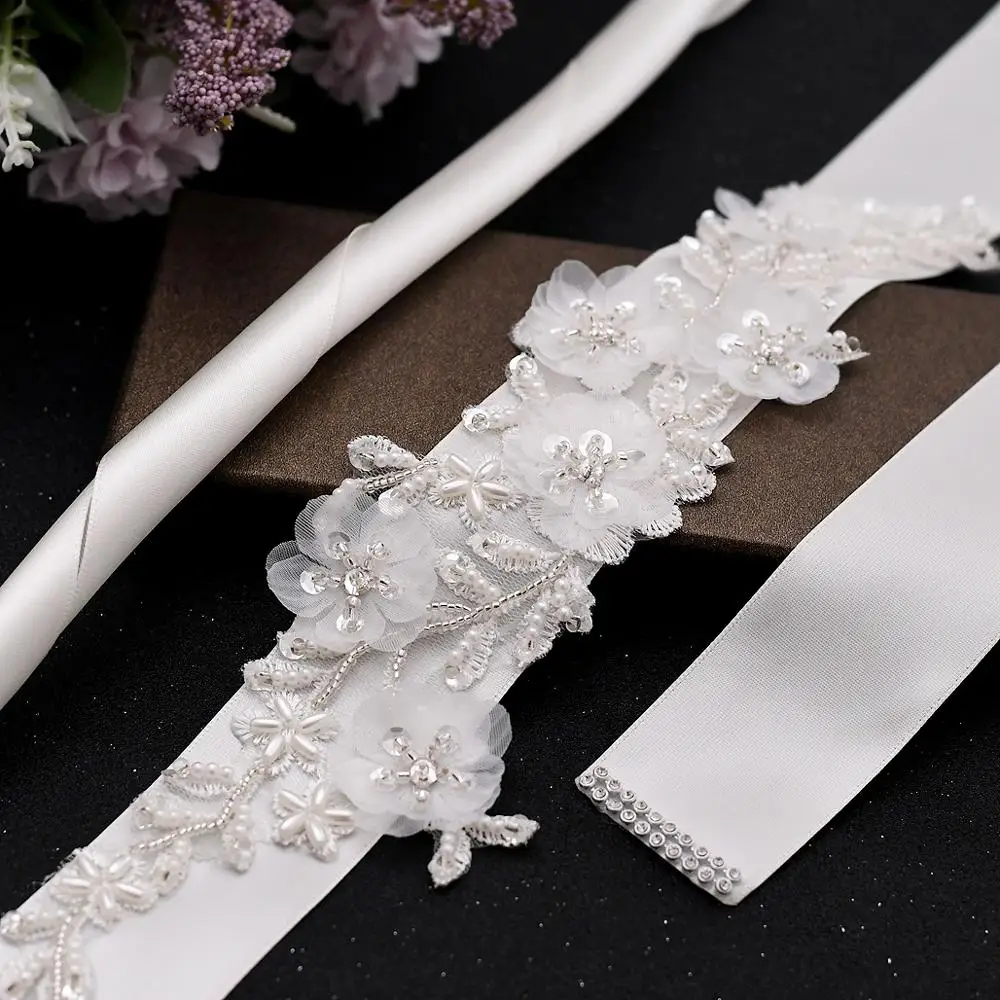

TRiXY S249 Delicate Wedding Dress Accessories Bridal Wedding Belts Satin Flower Sash Woman Girl Sash Belt Wedding Sashes belt