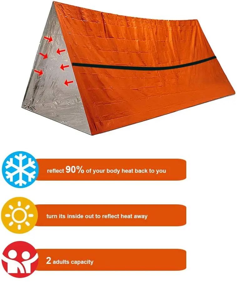 2 Person Survival Emergency Tent– Use As Tube Tent Shelter Sleeping Bag Tarp | Спорт и развлечения