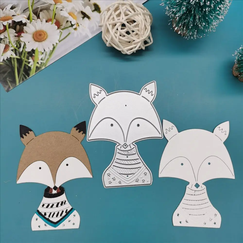 

Fox Metal Cutting Dies Stitched DIY Scrapbooking Stamps Craft Embossing Die Cut Making New 2021