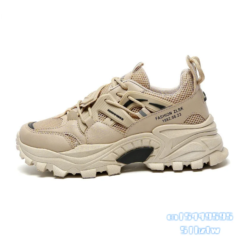

2021 Mens Sneakers Autumn Mesh Breathable Damping Chunky Shoes Thick Sole Outdoor Running Walking Platform Casual Sports Shoes