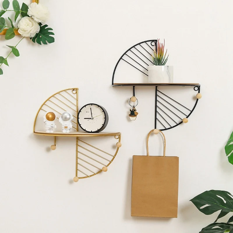 Настенная полка в стиле ретро подвесная металлическая деревянная для офиса