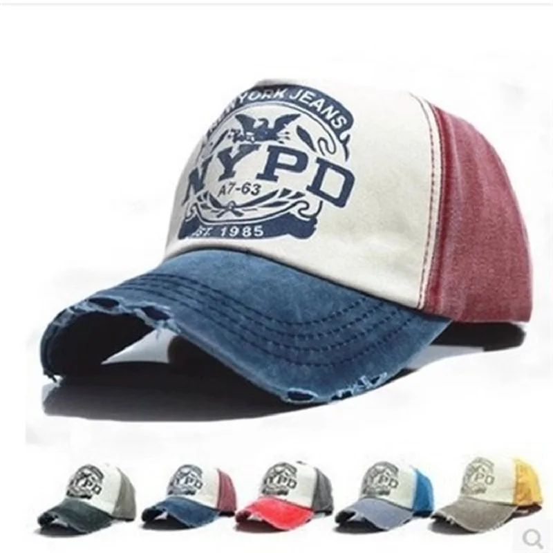 Бейсболка мужская с потертыми краями Регулируемая Кепка в стиле ретро для