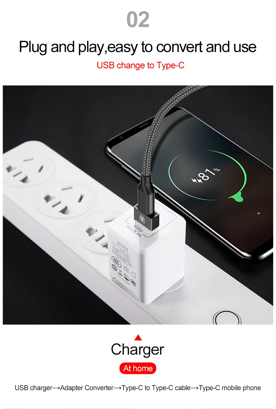Адаптер Baseus USB на usb type C OTG USB-C конвертер type-c адаптер для samsung S10 Xiaomi Mi 9t Oneplus 7 6t USB OTG разъем