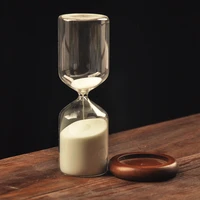 exquisite white sand hourglass simple and fashionable 30 minutes wooden seat glass hourglass timer home decoration ornaments