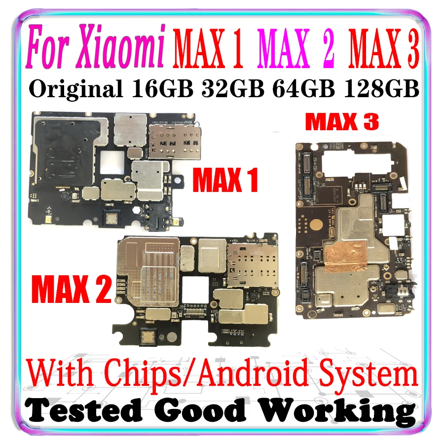 100% протестированная разблокированная материнская плата для Xiaomi MAX 1 2 3 MAX1 MAX2 MAX3