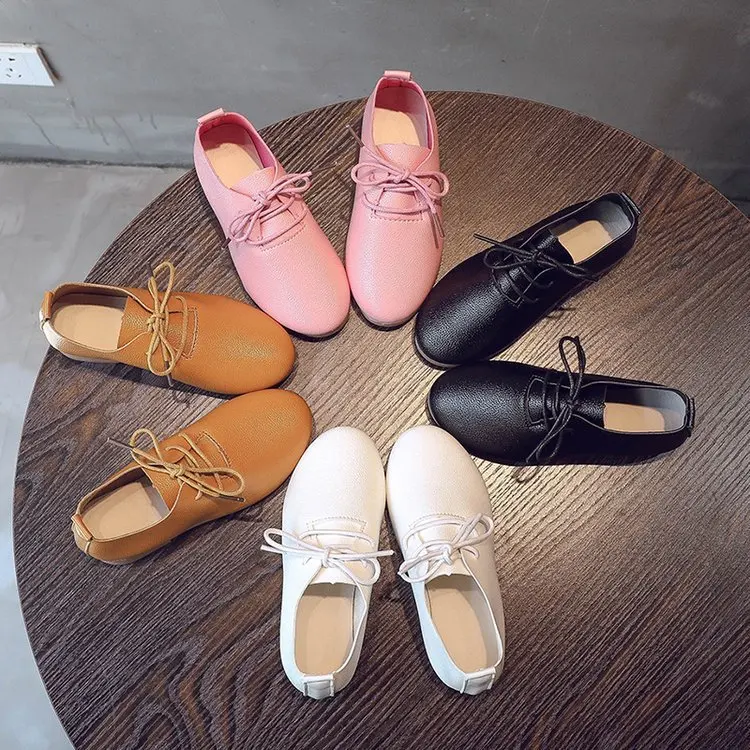 

2021 Spring And Autumn New Girls Solid Color Single Shoes Leather Shoes Children Princess Shoes Elastic Band Children Shoes
