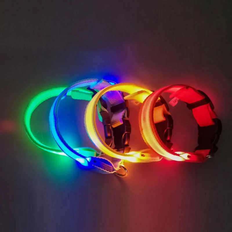 

USB Charging Led Dog Collar Adjustable Glowing Collar For Small Dogs Pet Anti-Lost Night Safety Walking Leads Pet Supplies