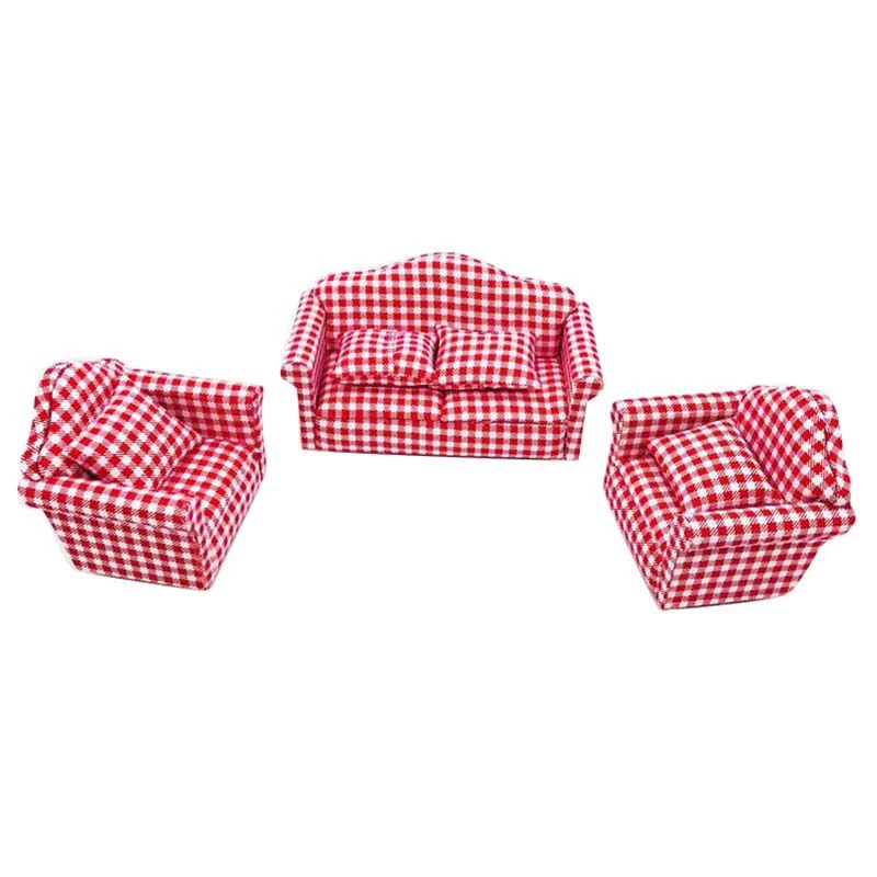 

1:12 Dollhouse Simulation Toy Miniature Sofa Set Living Room Furniture Children's Pretend Play Toy