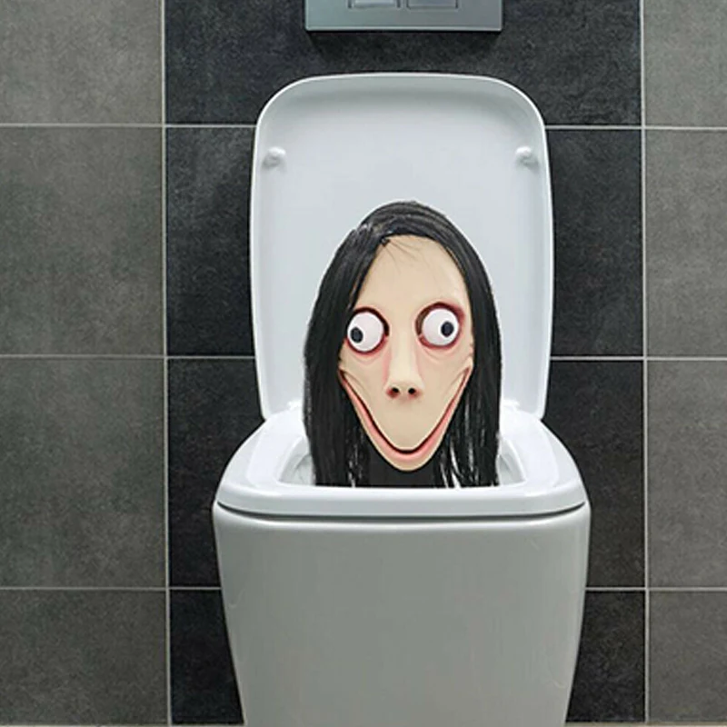 

Scary Mask Costume Creepy Challenge Halloween Ghost Wig Mask for Cosplay Party NSV775