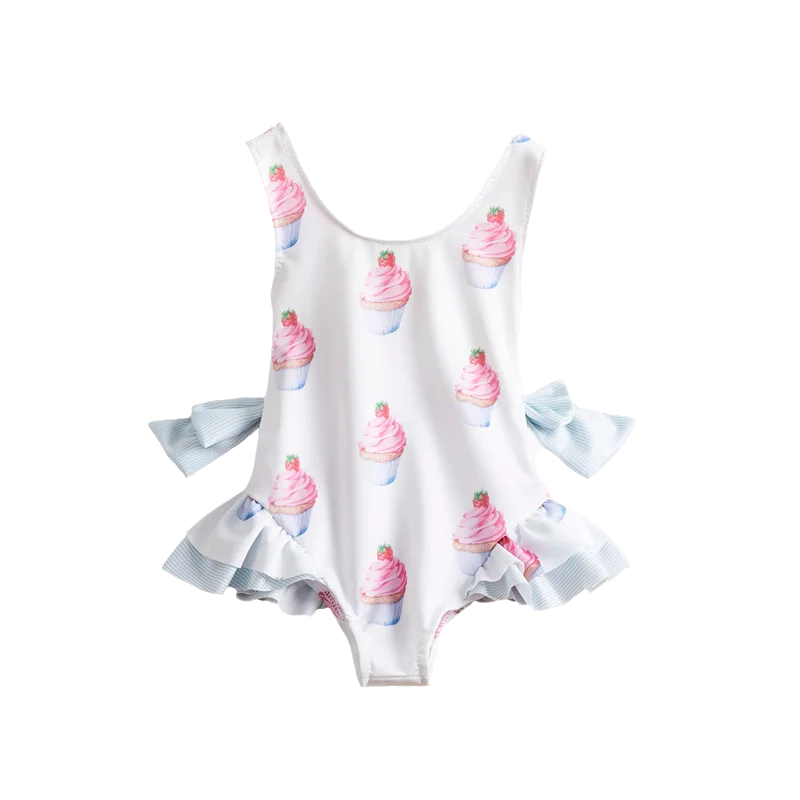 

Купальник для маленьких девочек с открытой спиной, детский цельный купальник с принтом, бикини, купальный костюм, детская пляжная одежда