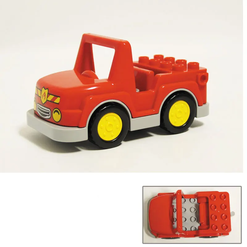 

Duploed Red Speeding Car Model Big Size Toys For Children Gifts Vehicles DIY Compatible City Building Blocks
