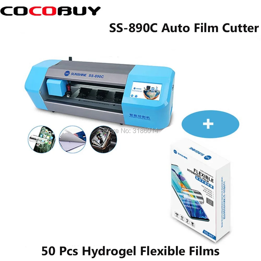 

Sunshine SS-890C Protector Film Cutting Machine Suitable For Mobile Phone Front/Rear Film/watch/Airpods/Camera With 50Pcs Films