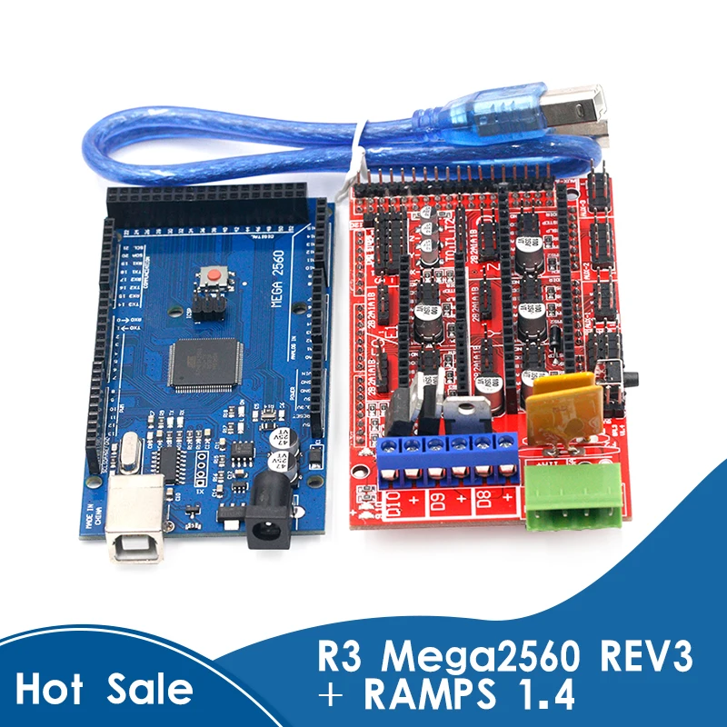 Мега 2560 R3 Mega2560 REV3 + 1 шт RAMPS 4 контроллер для 3D набора Reprap MendelPrusa|Детали и аксессуары