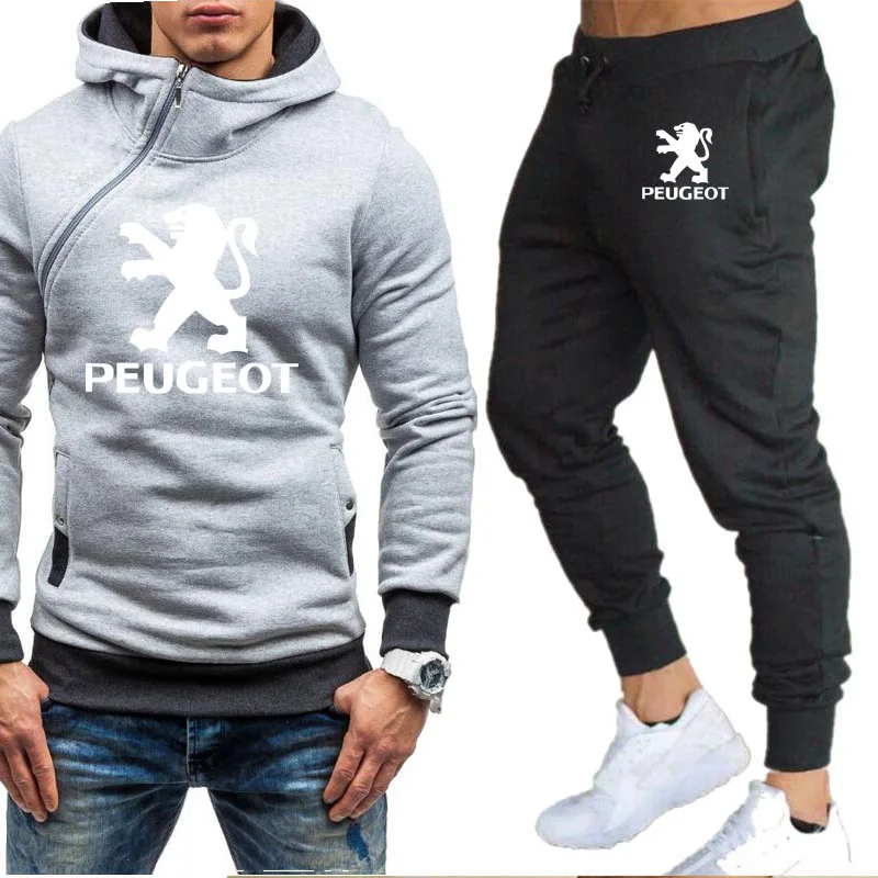 

Men's Hoodie Peugeot Car Logo printing Spring Autumn high quality Casual High quality Cotton Men's hoodie Sportswear 2pcs