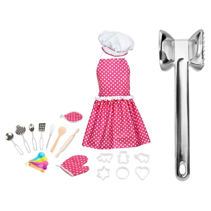 Детский кухонный фартук для ролевых игр комплект из 22 предметов шляпа шеф повара