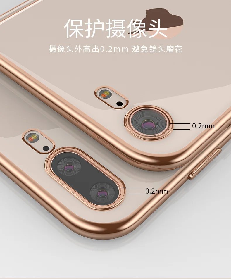 Роскошный обшивка прозрачный мягкий кремний чехол для телефона для iPhone 6 s 6S 7 7S iPhone 8 Plus X 10 11 Pro XR XS Max 5 5S 5SE Тонкий чехол