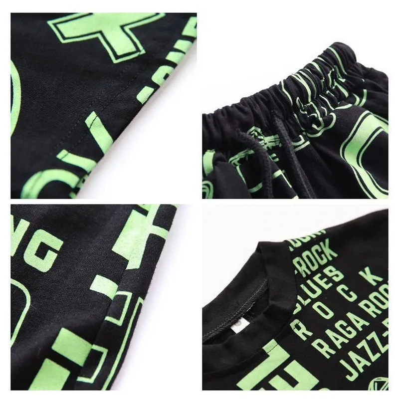 

Children's clothing 2020 summer new children's suit children's short-sleeved shorts two-piece set children's graffiti