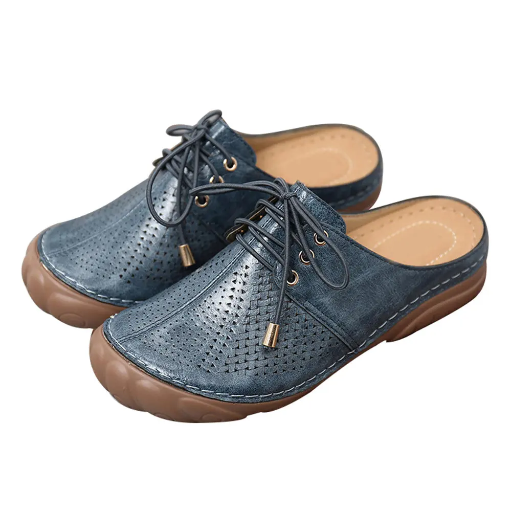 

Women Retro Strappy Hollow Out Slip On Backless Summer Sandals Beach sandals TC21