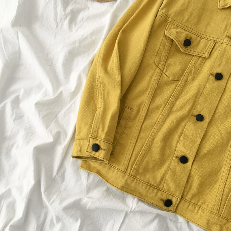 Куртка BGTEEVER женская джинсовая однобортная с карманами Повседневная Свободная