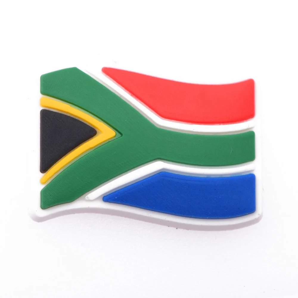 Hot Sale 1 Pcs PVC Croc Shoe Charms National Flag Shoes Decorations Africa Country Accessories Nigeria South Africa Cuba Mexico