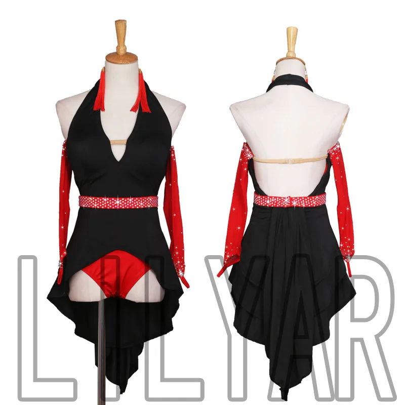 

Танцевальная юбка-труба, юбка для соревнований, тренировочная индивидуальная женская черная сексуальная танцевальная юбка с открытой спиной для взрослых