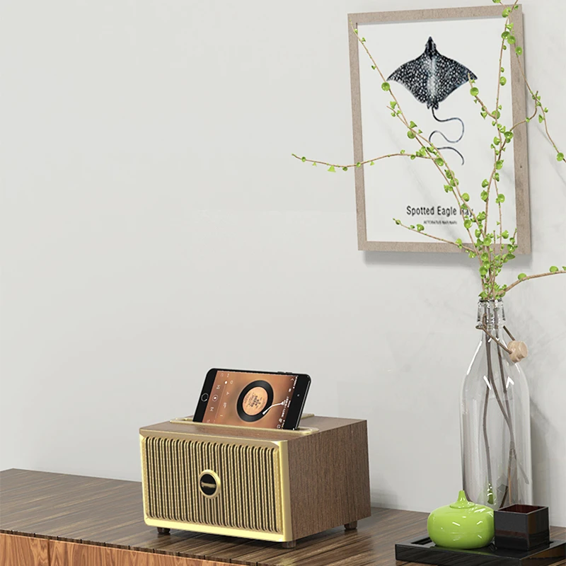 Bluetooth-колонка в ретро-стиле Классическая деревянная Бумбокс с супер высоким